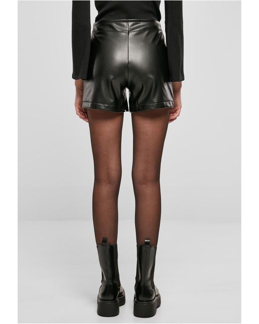 Leather Stoffhose Lyst Ladies | in Shorts (1-tlg) Synthetic Classics Urban Schwarz DE