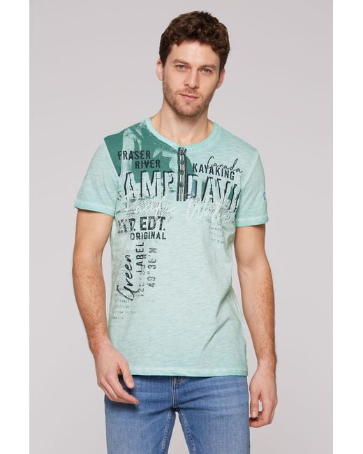 Camp David Rundhalsshirt aus Baumwolle in Green für Herren