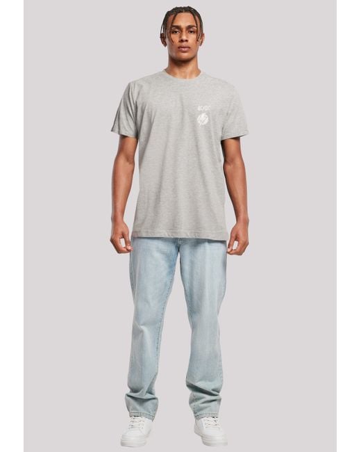 F4NT4STIC Shirt ACDC Lightning Bolt Premium Qualität in Gray für Herren