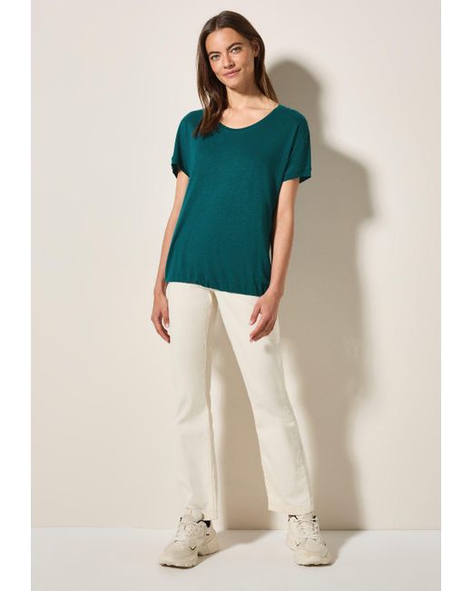 Cecil Green T-Shirt mit Elastiksaum