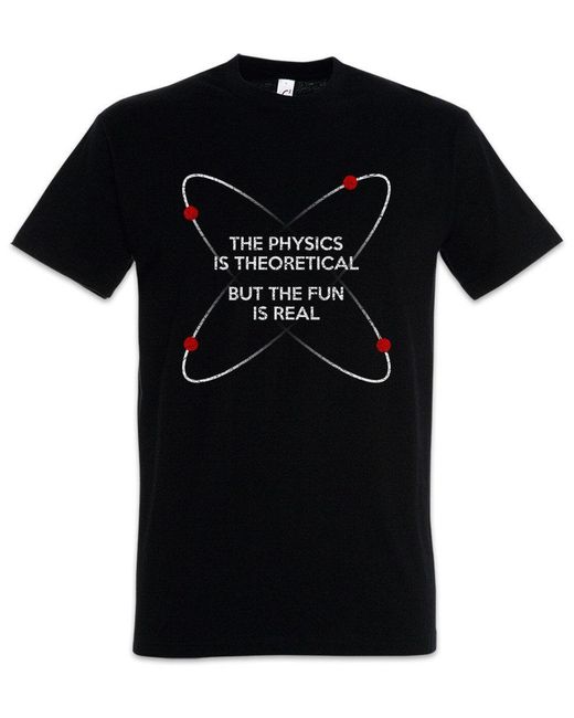 Urban Backwoods Print- The Physics Is Theoretical T-Shirt Geek Nerd Science Scientist in Black für Herren