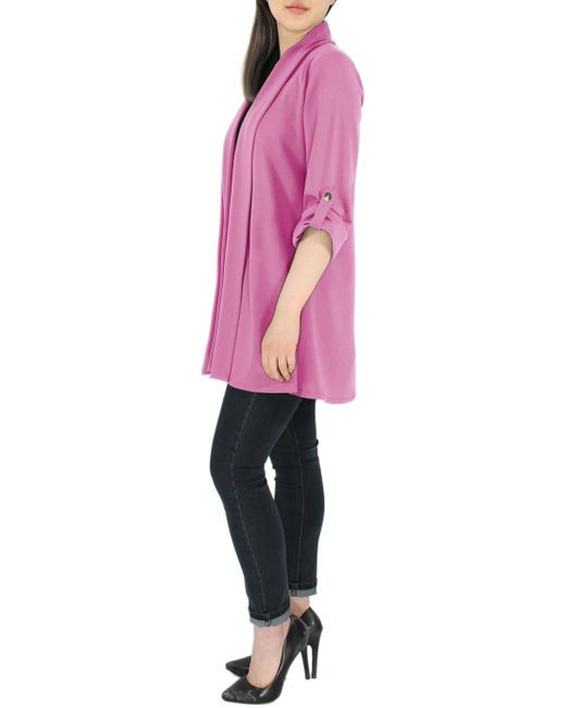 dy_mode Pink Cardigan – Leichte Übergangsjacke im Blazer-Stil in Unifarbe
