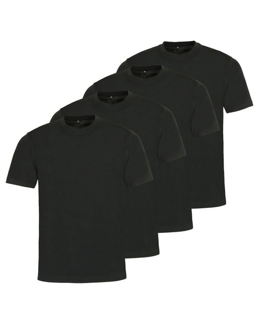 Hajo T-Shirt, 4er Pack - Basic, Kurzarm in Black für Herren