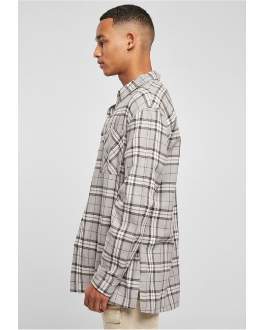 Urban Classics Langarmhemd Long Oversized Grey Check Shirt (1-tlg) in Grau  für Herren | Lyst DE