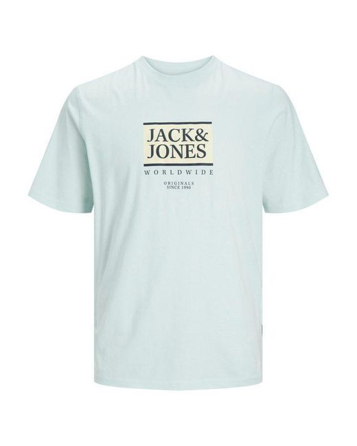 Jack & Jones Kurzarmshirt JORLAFAYETTE BOX TEE SS CREW NECK in Blue für Herren