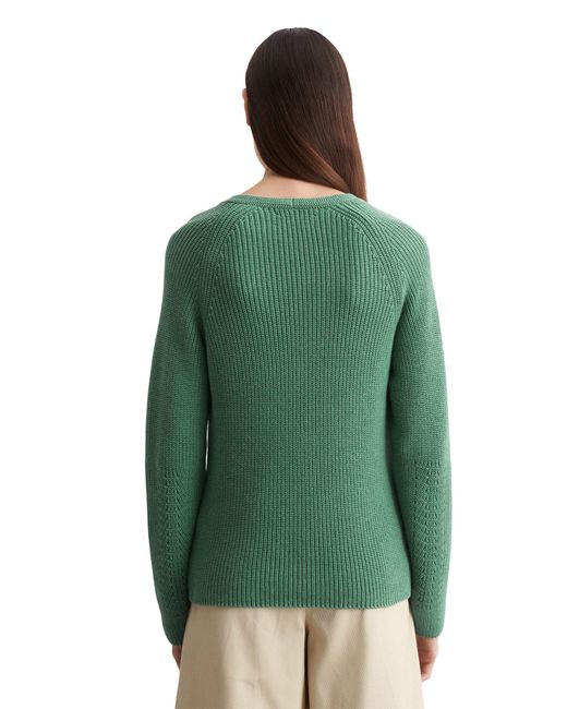 Marc O' Polo Green Strickpullover aus softem Baumwoll-Garn