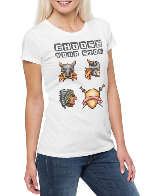 Urban Backwoods White Print- Choose Your Side T-Shirt Indianer Wikinger Viking Vikings Gamer