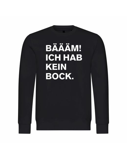 deinshirt Rundhalspullover Pullover BÄÄÄM Ich hab kein bock mehr Mit Print Motiv, Grafik in Black für Herren