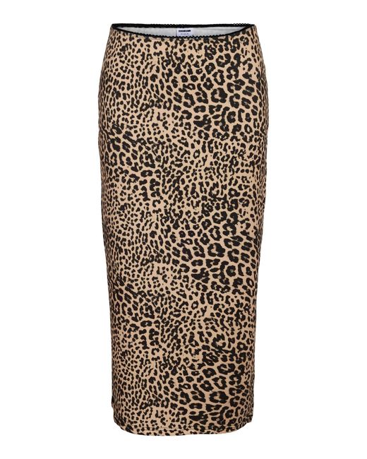 Noisy May Natural Sommerrock Leo Print, Länge mit Gumibund NMAVERY NW MIDI SKIRT JRS