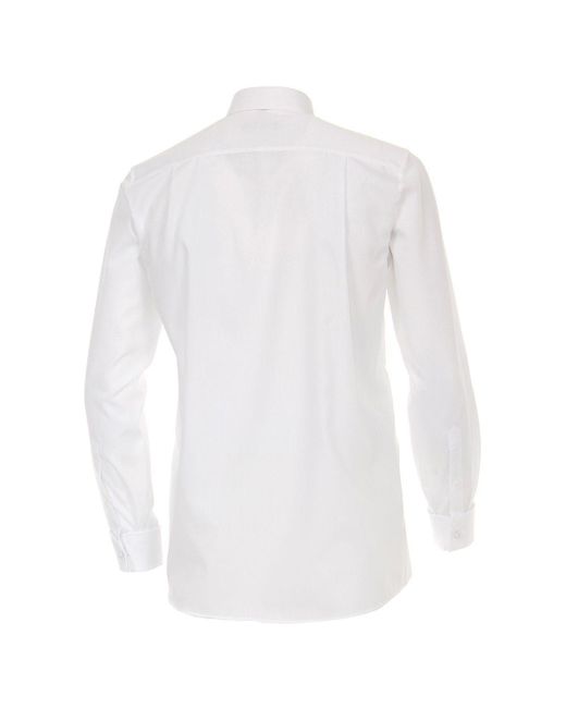 CASA MODA Langarmhemd Übergrößen festliches Hemd weiß bügelfrei in White für Herren