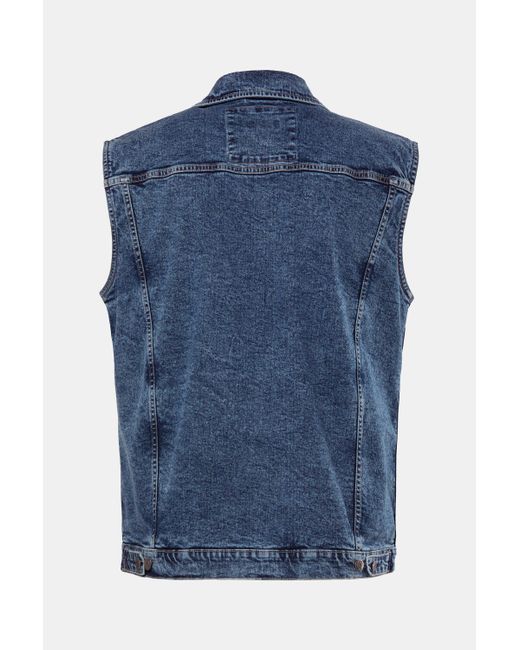Men Plus Plus Steppweste Men+ Jeansweste Knopfleiste bis 8 XL in Blue für Herren