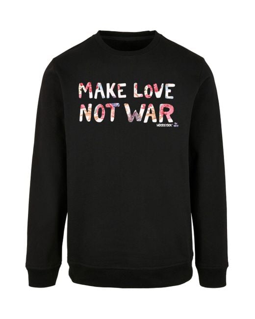 F4NT4STIC Kapuzenpullover Woodstock Music Festival Peace Make Love Not War Print in Gray für Herren