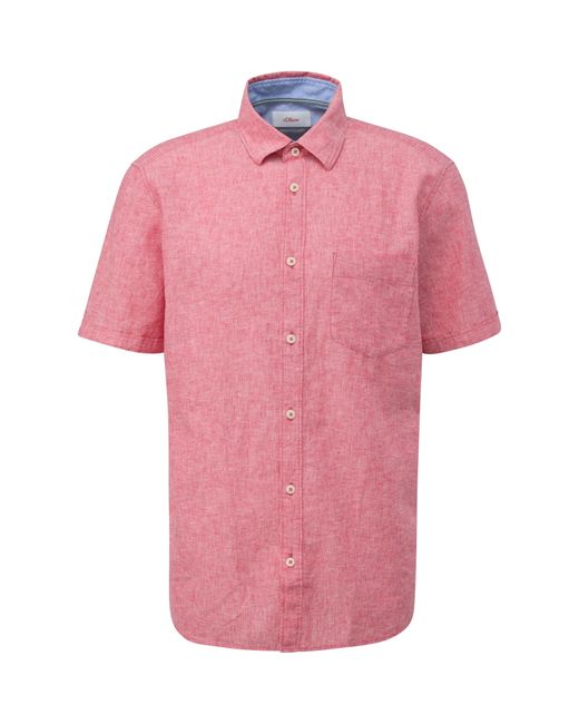 S.oliver Kurzarmhemd in Pink für Herren