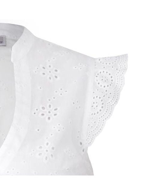 Marjo Dirndlbluse Trachten 'Kunreuth' Flügelarm, Offwhite