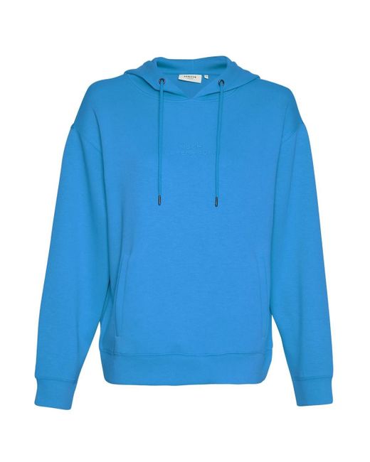 Moss Copenhagen Blue MSCHIma Q Logo Hood Sweatshirt