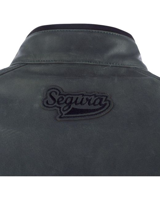 Segura Motorradjacke Track Motorrad Lederjacke protektoren in Gray für Herren
