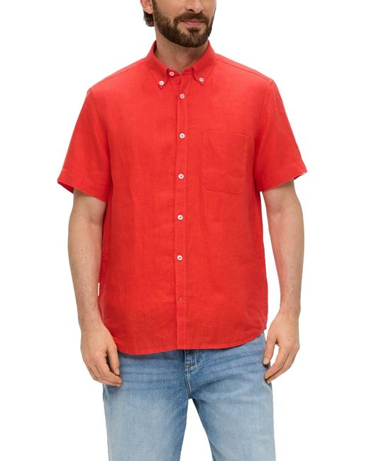 S.oliver Kurzarmhemd Hemd in Red für Herren