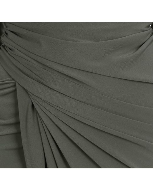 Sarcia.eu Black John Zack Khakifarbenes, drapiertes Maxikleid L