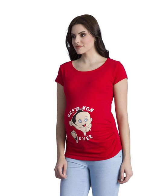 M.M.C. Red .M.C. Umstandsshirt Best Mom Ever mit Motiv