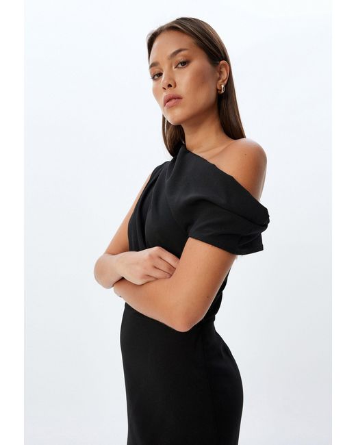 Koton Black Maxikleid Maxi Länge Drapiert