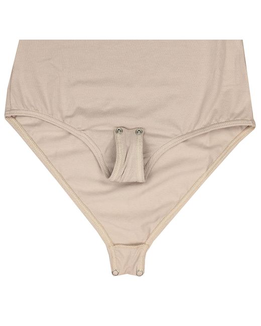 Alkato Natural Langarmbody Bodysuit body mit Rundhalsausschnitt