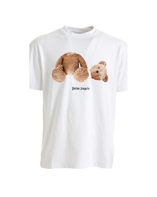 Palm Angels Print- Broken Bear T-Shirt Weiß in Black für Herren