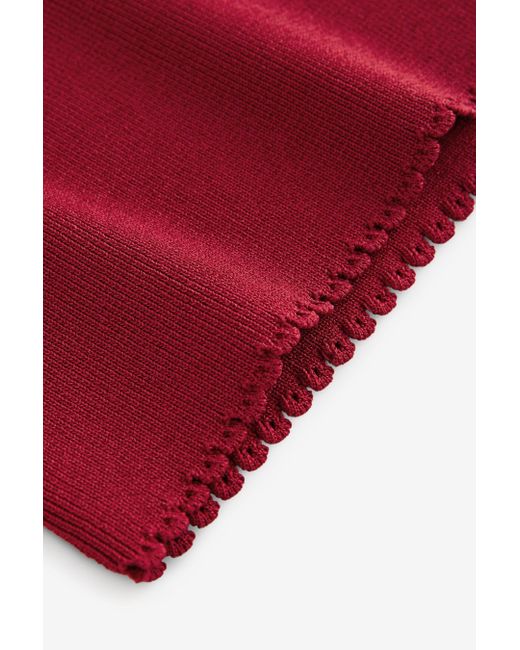 Next Red Stricktop Trägertop mit Carré-Ausschnitt und Bogenkante (1-tlg)