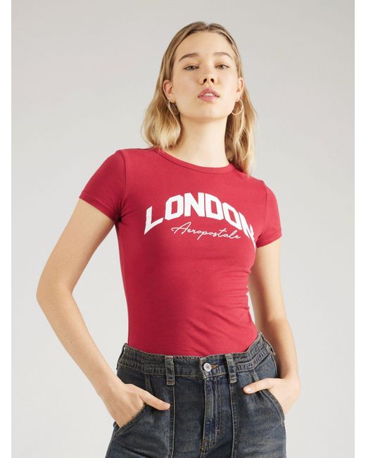 Aéropostale Red T-Shirt LONDON (1-tlg) Plain/ohne Details