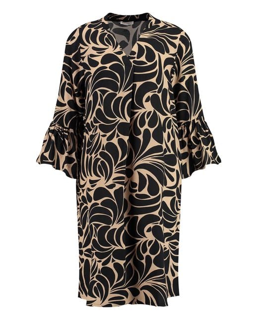 Key Largo Black Blusenkleid Kleid WD BOUNCE V-NECK aus Viskose (1-tlg)