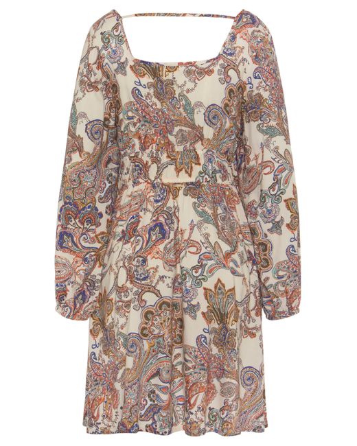 vivance active Multicolor Druckkleid mit Paisleydruck und Taschen, langärmliges Sommerkleid, Freizeitkleid