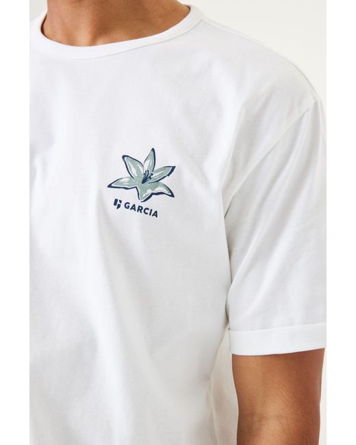 Garcia Kurzarmshirt men`s T-shirt ss in White für Herren