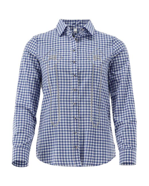 OS-Trachten Blue Trachtenbluse Disara Tailliert