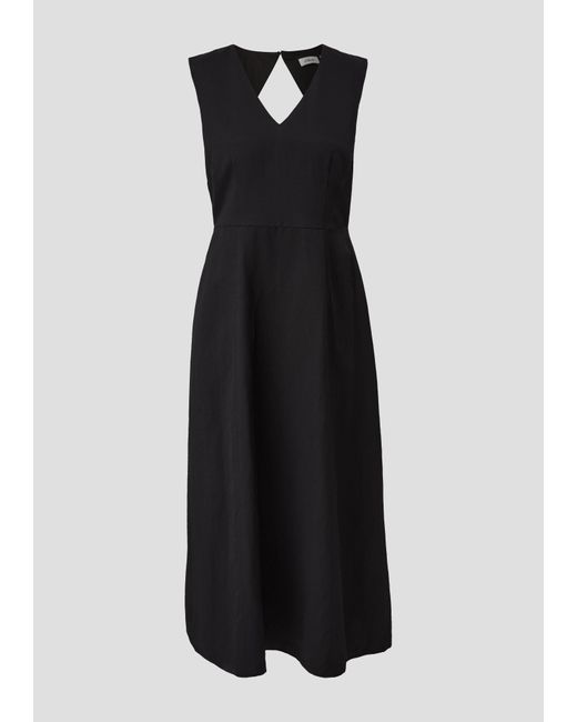 S.oliver Black Maxikleid Maxi-Kleid aus Leinenmix