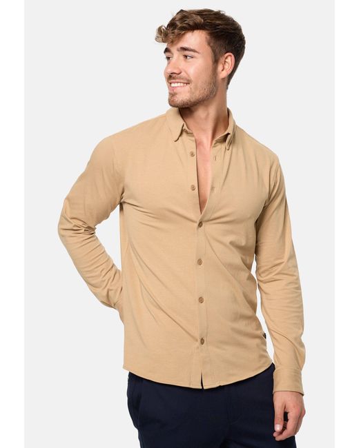 JEFF Langarmhemd Theodore in Natural für Herren