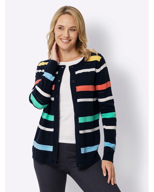 Sieh an! Blue Strickjacke Ajourstrickjacke