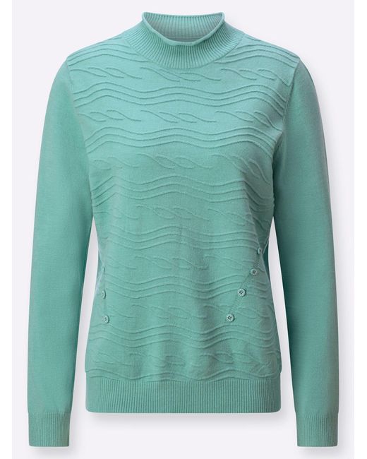 WITT Green Strickpullover Stehkragenpullover