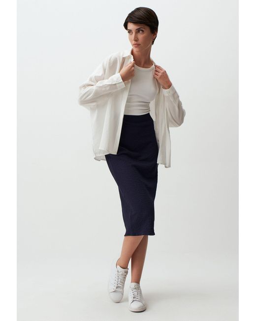 Jimmy Key Blue Normale Taille Elegant Gerade Midirock