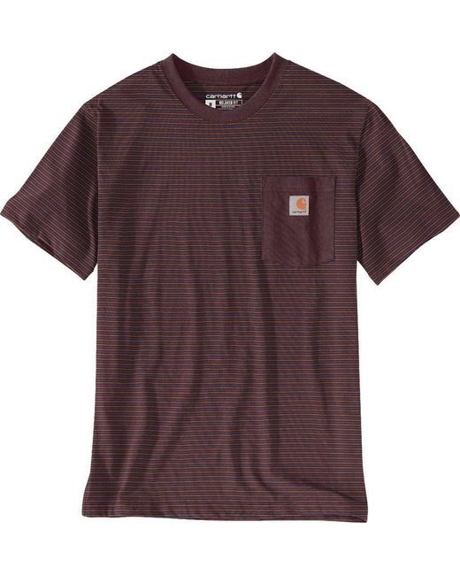 Carhartt Relaxed /S Pocket Stripe T-Shirt in Brown für Herren