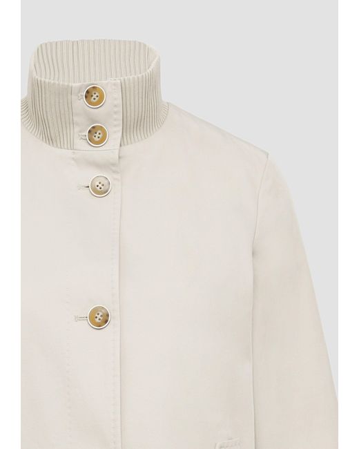 S.oliver Natural Funktionsjacke Leichte Übergangsjacke in A-Linie mit Strickbündchen