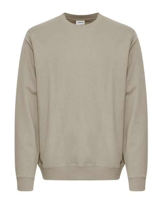 Solid Rundhalspullover SDORATIO lässiges Sweatshirt mit Backprint in Natural für Herren