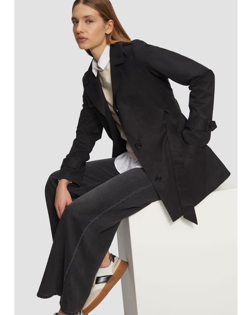 S.oliver Black Funktionsjacke Kurzer Trench mit Gürtel