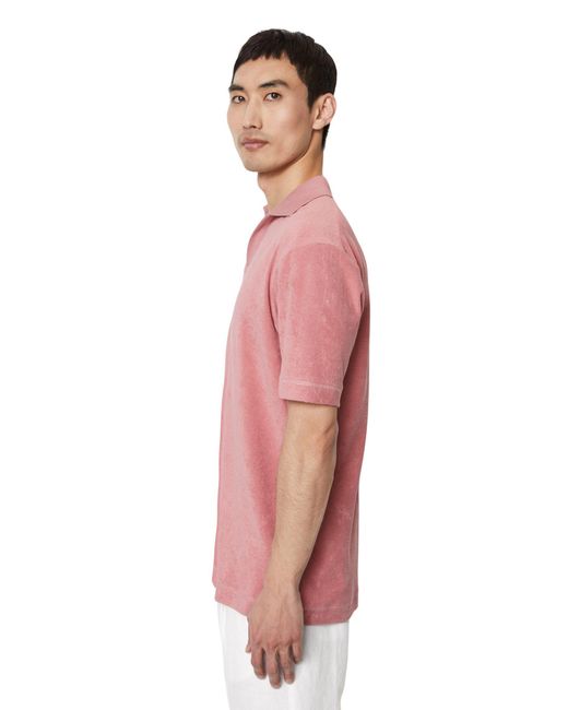Marc O' Polo Poloshirt aus flauschiger Bio-Baumwolle in Pink für Herren