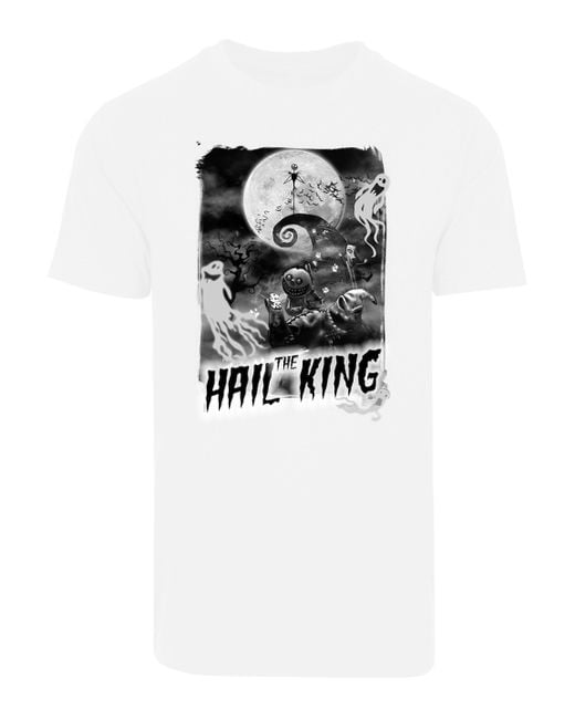 F4NT4STIC T-Shirt Disney Nightmare Before Christmas Hail The King ,Premium Merch,Regular-Fit,Basic,Bedruckt in White für Herren
