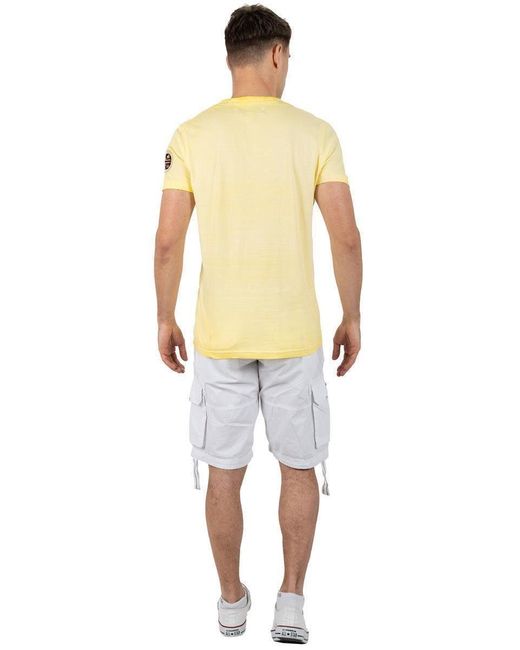 Geo Norway T- Casual Kurzarm Shirt bajoasis Men (1-tlg) im Used Look in Yellow für Herren