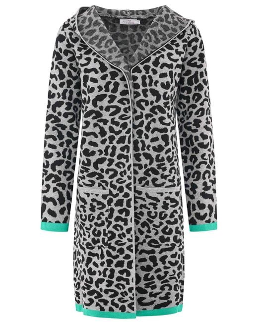 Zwillingsherz Black Strickpullover Longcardigan Leo Grau Mint