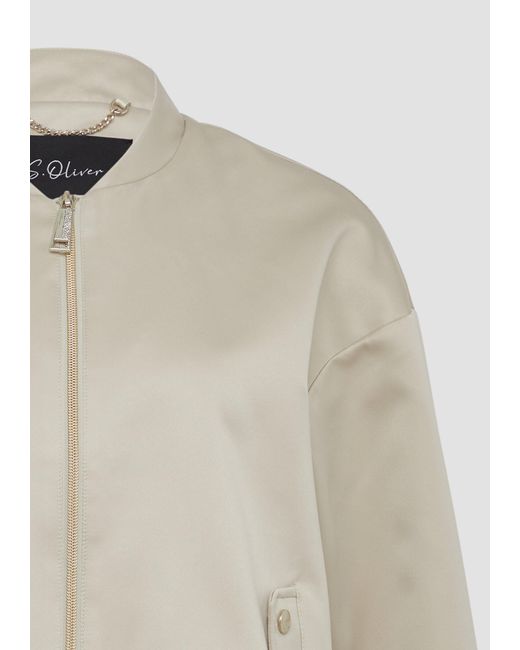 S.oliver Natural Funktionsjacke Satinierter Oversize-Blouson mit elastischem Saum