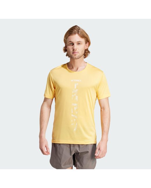Adidas TERREX Agravic Trail Running T-Shirt in Yellow für Herren