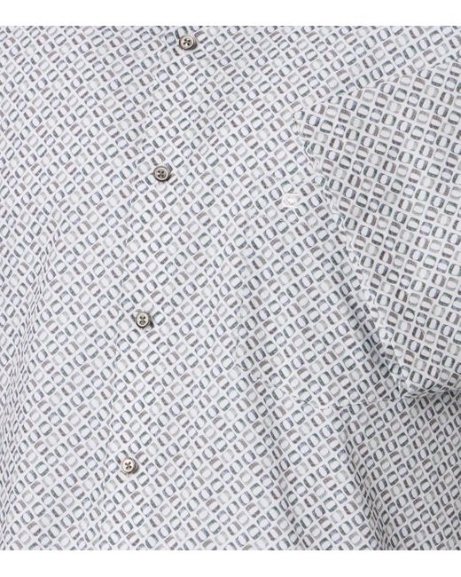 CASA MODA Businesshemd Kurzarm Print in Gray für Herren