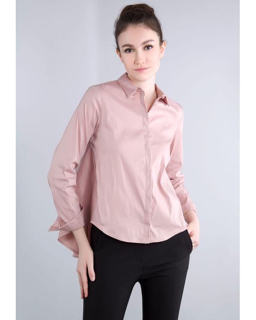 Imperial Pink Klassische Bluse IMP-C ED4BBE glockenförmige Form mit Bogensaum