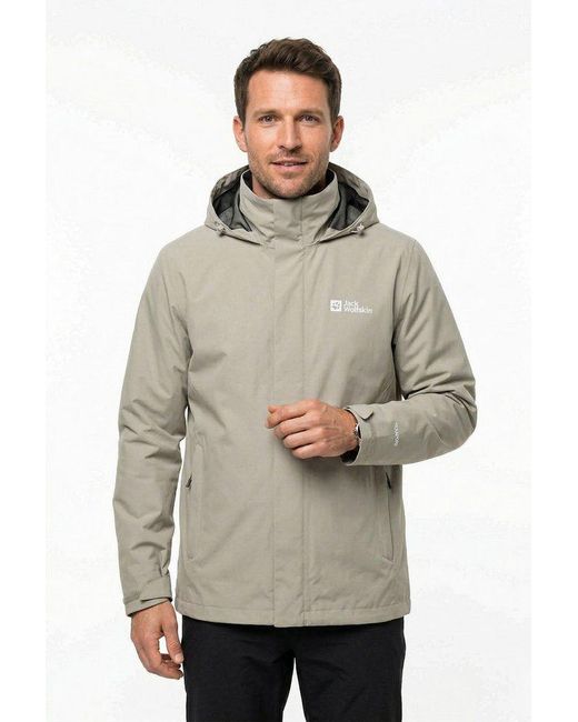 Jack Wolfskin Funktionsjacke Trailtime 2L Jkt M Atmungsaktive Membran, Wasserdicht, Windabweisend in Natural für Herren